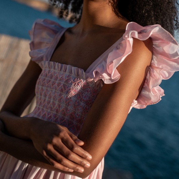 Rachel Carson Dress Candyfloss Gingham with Cocoloco hand Smocking Rachel Carson Dress Candyfloss Gingham with Cocoloco hand Smocking