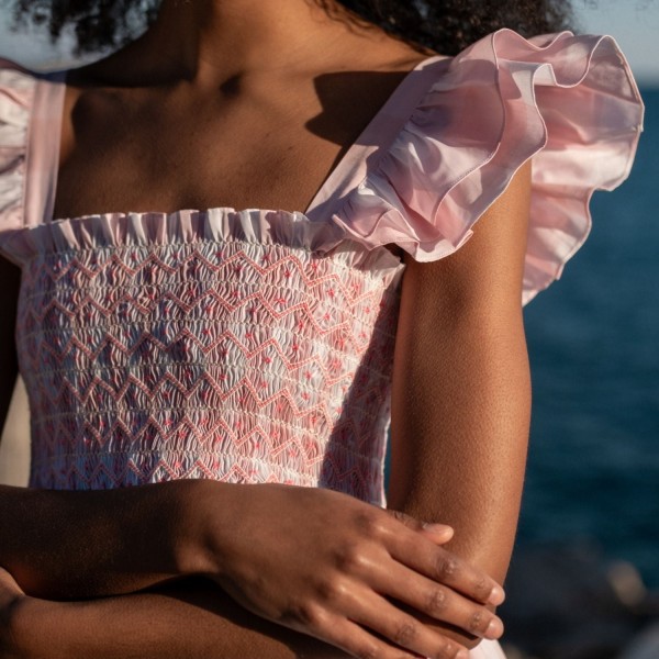 Rachel Carson Dress Candyfloss Gingham with Cocoloco hand Smocking Rachel Carson Dress Candyfloss Gingham with Cocoloco hand Smocking