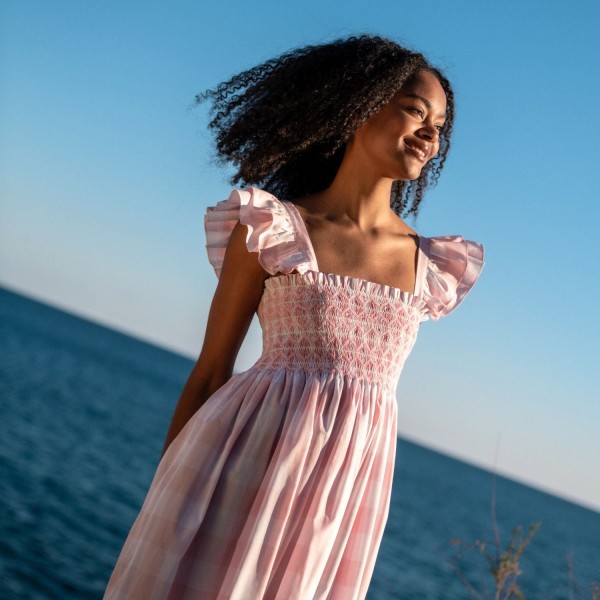Rachel Carson Dress Candyfloss Gingham with Cocoloco hand Smocking Rachel Carson Dress Candyfloss Gingham with Cocoloco hand Smocking
