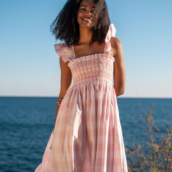 Rachel Carson Dress Candyfloss Gingham with Cocoloco hand Smocking Rachel Carson Dress Candyfloss Gingham with Cocoloco hand Smocking
