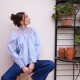 Scholl Blouse Oxford Stripe with Orange Blossom Hand Smocking Edition 62