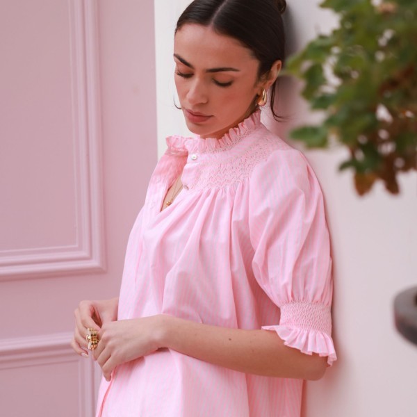 Scholl Summer Blouse Watermelon Stripe with Lemon Sorbet Hand Smocking Edition 65 Scholl Summer Blouse Watermelon Stripe with Lemon Sorbet Hand Smocking Edition 65